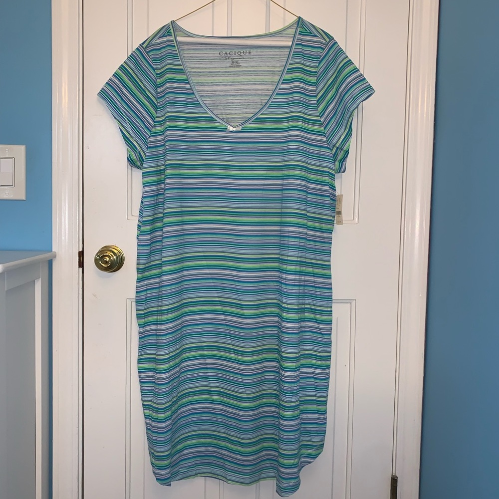 Cacique chemise sleepwear, stripe pattern